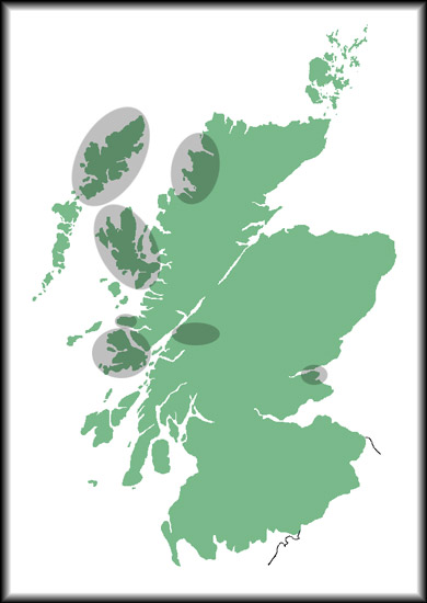 Une carte de l'Écosse
