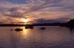 Sunset on the harbour of Oban.