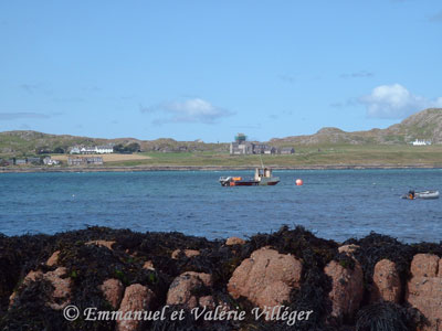 Fionnphort, isle of Iona on the background