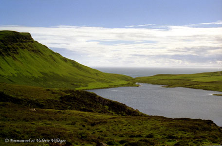 Near Neist point, a small loch and the sea