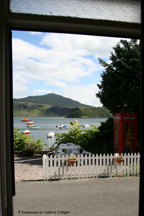 View from the kitchen of Gleniffer house, Portree.